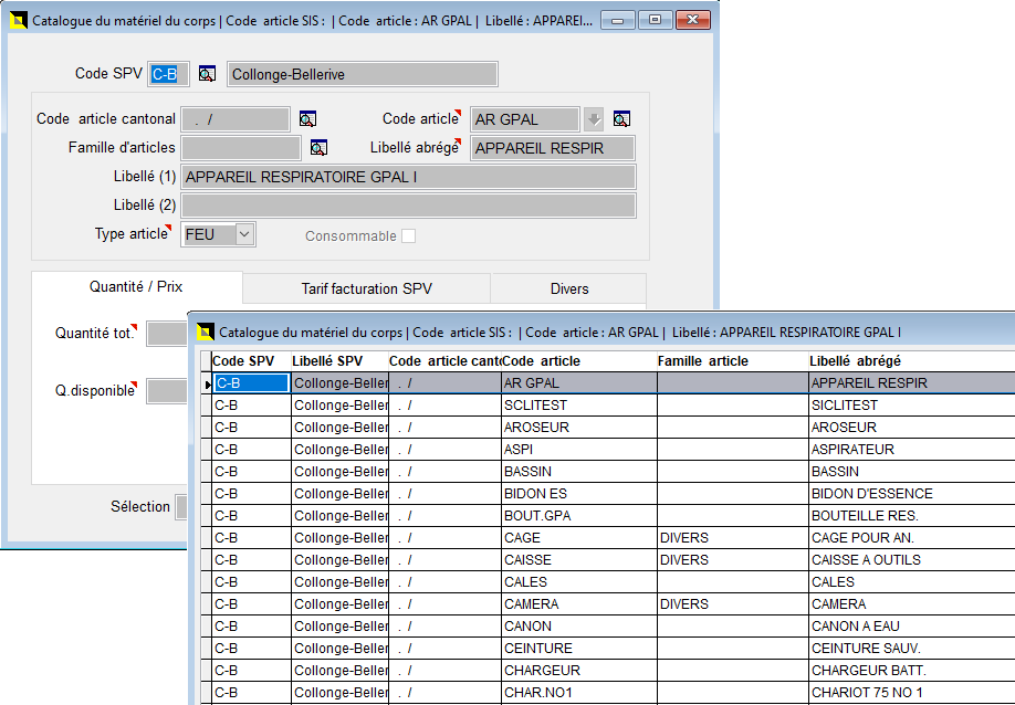 Gestion du matériel